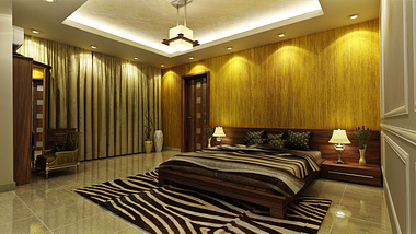 Hotel room interior design.