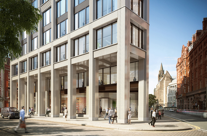 DBOX - http://www.dbox.com
Eric Parry Architects won planning permission for a new 18-storey office tower in central Manchester. Parry’s new Assembly Building scheme at 24 Mount Street includes 17,000m² of office space as well as improved public space and a ground-floor mezzanine.