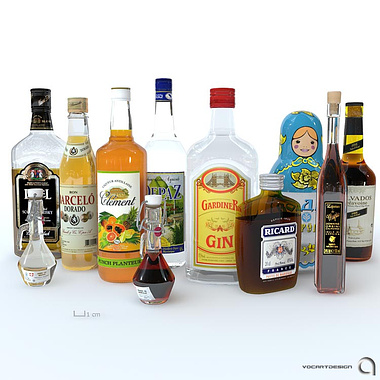 10 High 3d model - Bottles Vol01 - Alcohol