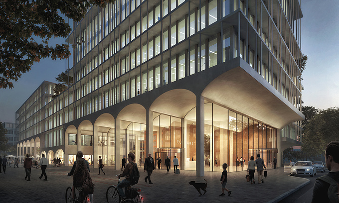2nd place in the competition for the Optimol site in Munich. Architecture: Henning Larsen, Munich.