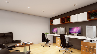 Office Interior 3D Rendering