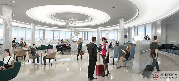 3D Design Bureau - http://www.3ddesignbureau.com/
CGI - Interior Airport Lounge
