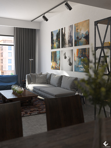 Apartment Interior-Living