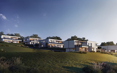 Exterior visualization of the Panorama living oasis in Gleisdorf