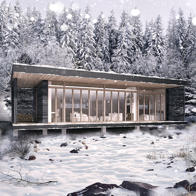https://www.behance.net/piotr_lutarewicz
Winter morning view on a cabin.