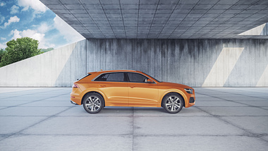 Audi Q8 in abstract urban environment
