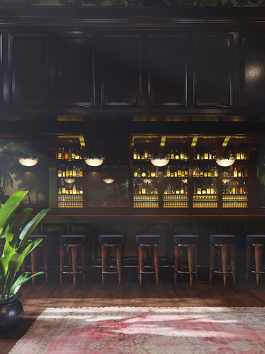3d renders of Hong Kong Magistracy Courtroom lounge