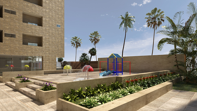 metro50 - http://metro50.com.co/es/
Exterior rendering for Apiros Construction company, this is the Playground area of a future residential building in Barranquilla, Colombia 
rendered using iray