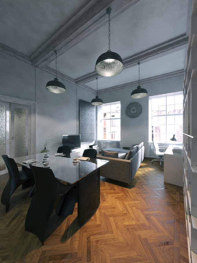 Interior design for a two bedroom apartment in an historical building