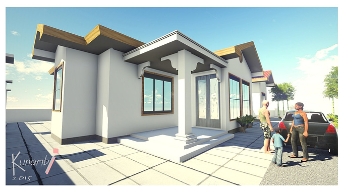 kunambi design - http://
lounge,dinning,kitchen/store, 2bed room,m/bed room.
software ;sketchup and chief architects 10v, 
software render; vray+lumion.
render time 16 sec