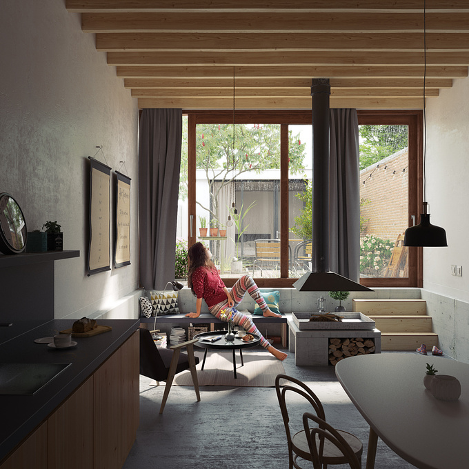 Pixelateit - https://www.pixelateit.info/
Interior visualization inspired by a project Wenslauer House. Designed by 31/44 Architects in Amsterdam, Netherlands