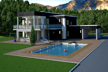house with a pool