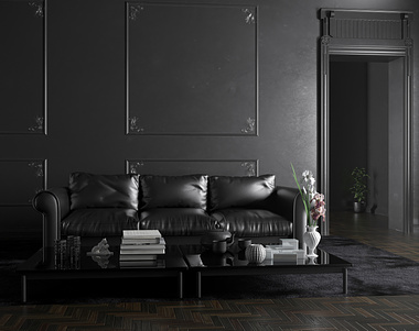 Living room in black