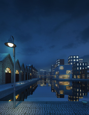 Night on the docks