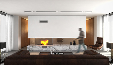 modern livingroom & fireplace