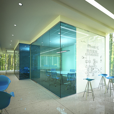 Tinted Glass Office
