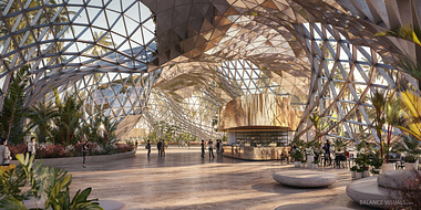 Triangular pavilion interior