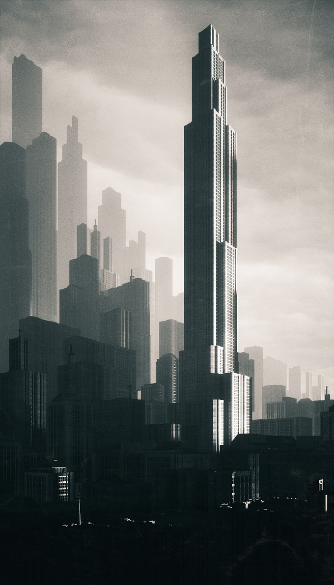 Image created for D2 challenge Hugh Ferriss + Droquis