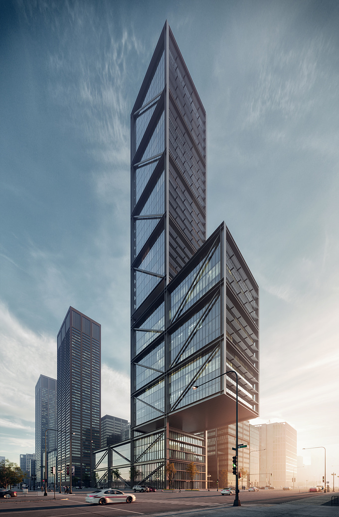 Today we would like to bring to your attention - Triada Tower. 
This is a case study for a 222-meter sustainable skyscraper in Chicago, US. This mixed-used tower rises to become a prominent feature of the skyline and dictate a new sustainable approach in high-rise design and construction. 
