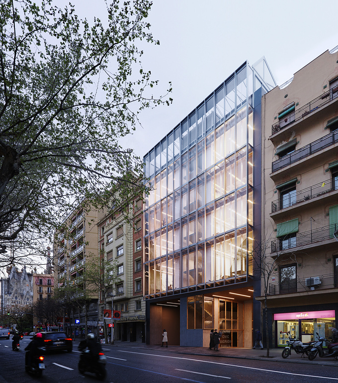 Competition for the refurbishment of a block of public facilities near Sagrada Familia, Barcelona.
Designed by SUMOarquitectura  & taller 9s arquitectes
.
Image by Graph