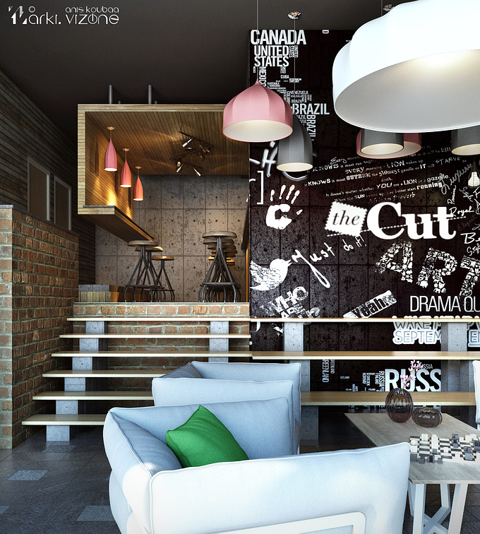 https://www.facebook.com/arki.vizone
Cafe Space for young people, a scene made with 3Ds max | Vray and Ps .