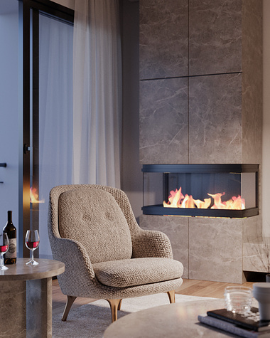 Cozy fireplace corner