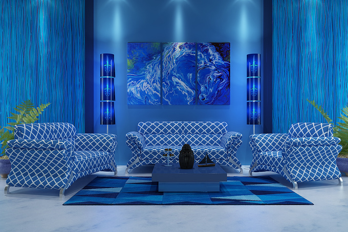 Cool Blue Interior Design