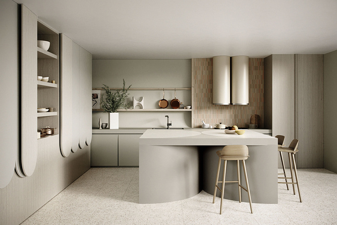 A modeling, lighting and surfacing study based on The Expansive Kitchen by Kennedy Nolan