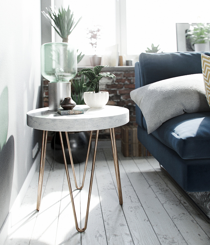 Personal project, scandinavian style livingroom.