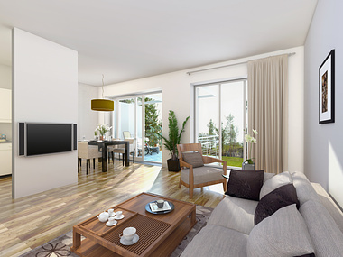 Interior rendering for apartment of Norway