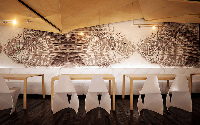 "Wideview"
3d rendering interior of the restaurant Abudabi