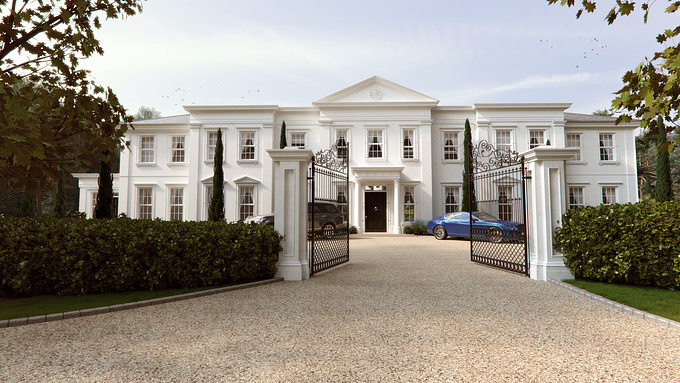 Ascot Design Studio - http://www.ascotdesignstudio.com
We were commissioned to produce a set of exterior visuals for a high end mansion in the heart of Surrey.