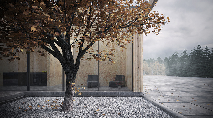 https://www.behance.net/patrickdrescher
University Project.
Design proposal for the new office building for a trucking company. The left side of the building is for the office employees while the right side is used by the truckers. The main material is wood because the surroundings of the property are very natural. When I visited the site it was a really foggy and cloudy day so i chose that mood for the visualizations.
 
Created with Autodesk Revit, 3ds Max, Vray, PS

Hope you guys like it! C&C are welcome!
Thanks!

More of my work on:  
