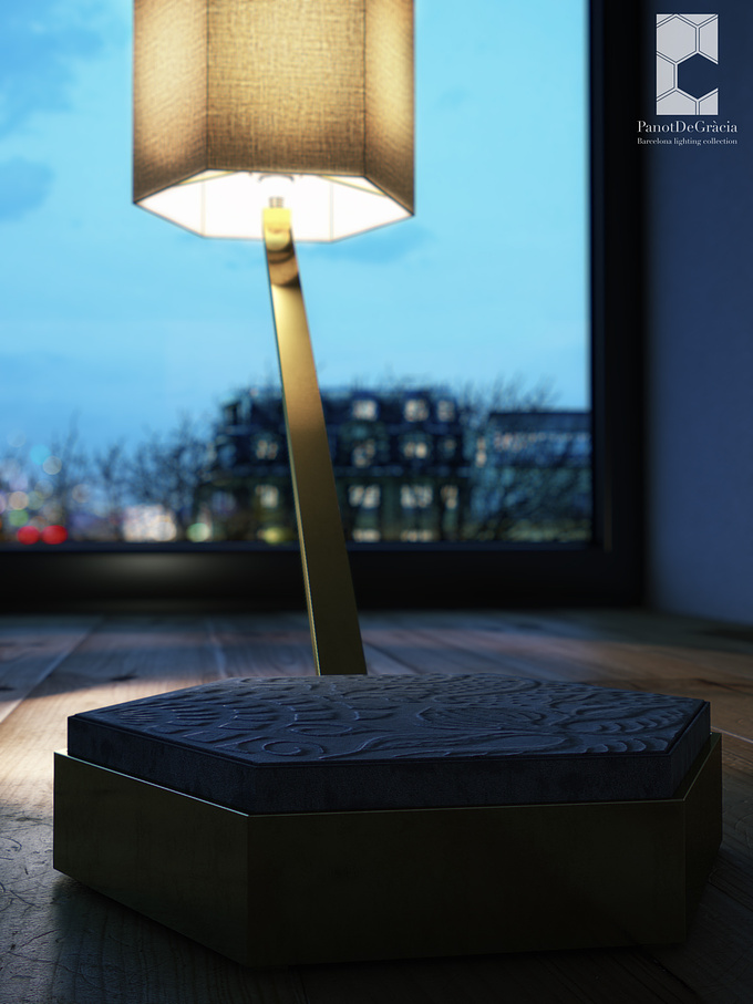 A close up view of the Panot Lamp. 3ds MAX, VRay, Ps
