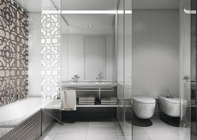 http://www.alvarocappa.com/proyectos/diseno-interior-hotel-miramar-malaga/
Bathroom for the Miramar Hotel in Sun Coast