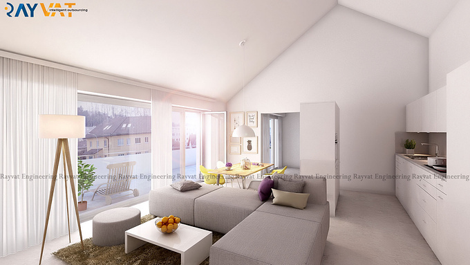 Rayvat Rendering Studio - https://www.rayvatrendering.com/3d-interior-rendering-services/
Modern Interior Design private Apartment 3D Rendering