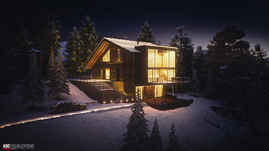 Winter Villa - night view