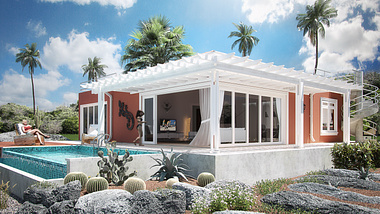 Modern tropical beach house