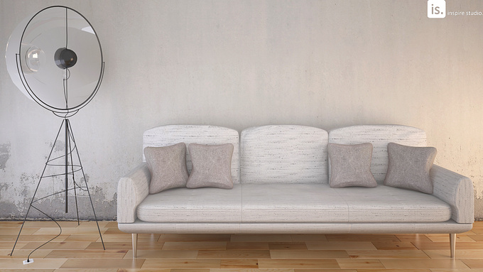 inspire studio. - http://www.inspirestudios.in
I am working on a personal project (Studio Home) and I had to place a Sofa/Couch in the scene. There are many models available online, some for free, some you have to buy. But I wanted to make my own model of the sofa. I used the GoZ feature of ZBrush for creating wrinkles and giving mass to the pillow and seat and the base has been created in 3ds Max. 

Rendering Engine : Vray
Post Production : Photoshop