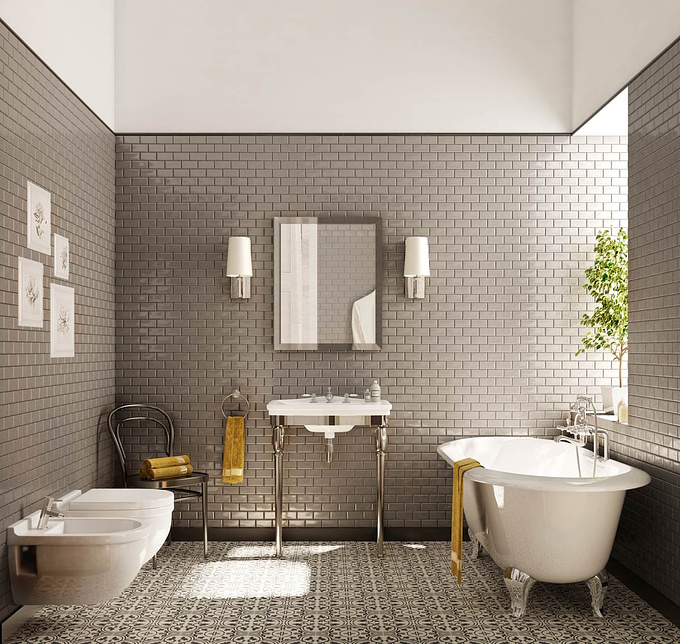 Architectural visualizations - Berga&Gonzalez - http://renderingofarchitecture.com/interior-architectural-visualizations-lisbon
Visualization of the bathroom of an apartment in Lisbon

Interior design by Berga&Gonzalez

Hope you like it. C&C are very welcome!