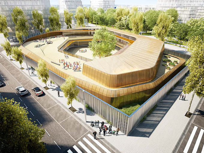 Architectural visualization - Berga & Gonzalez - http://renderingofarchitecture.com/architectural-visualization-school-bordeaux
Proposal for the architectural competition of an elementary school in Bordeaux designed by RCR arquitectes + Artotec