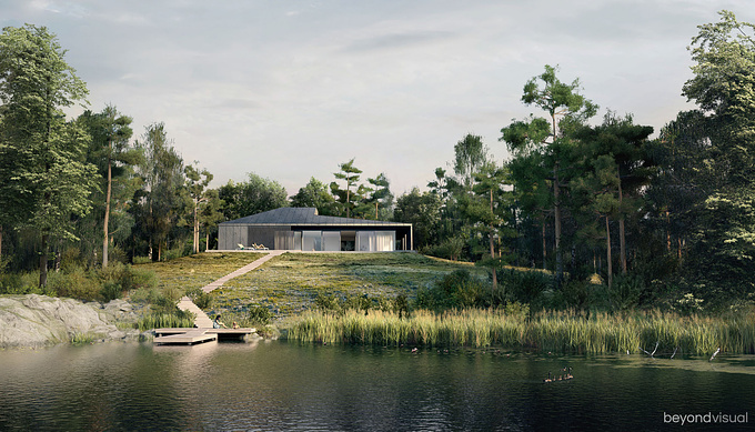 Beyond Visual - http://beyondvisual.co
Visualization of luxurious villa located by the lake in Norway. It's our showcase work, that smoothly merges architecture, atmosphere and natural surrounding.