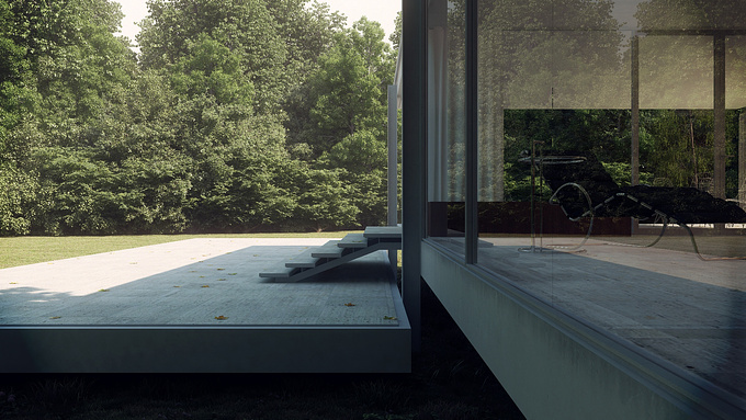 MG Design UK - http://www.mgdesignuk.com
Part 5 of a personal project concentrating on Farnsworth House by Mies Van De Rohe. Produced using 3DS Max 2012, Vray and post in PS.