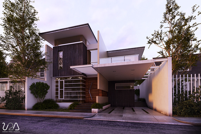 U2a architecture studio - http://u2aarchitecture.tumblr.com/
A modern house concept with an honest application of materials such as wood, stone, glass, steel and concrete.


Software used:
-Sketchup8
-Vray2.0 For Sketchup
-Adobe Photoshop CS5
-Nik Software Color Efex Pro 3
