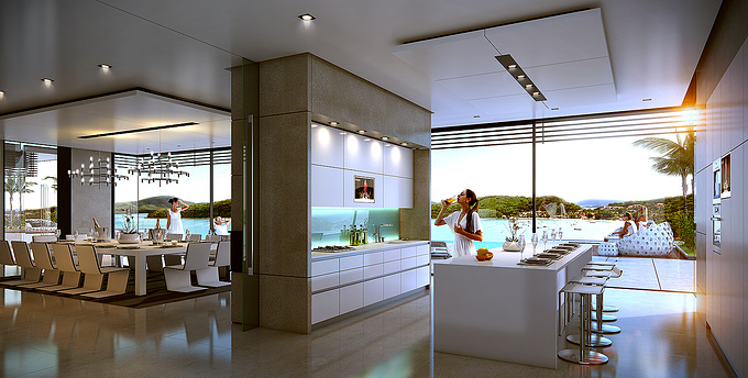 http://www.estudioa2t.com
dinning room and kitchen in a luxury house, you can see more pics of this house at our facebook site