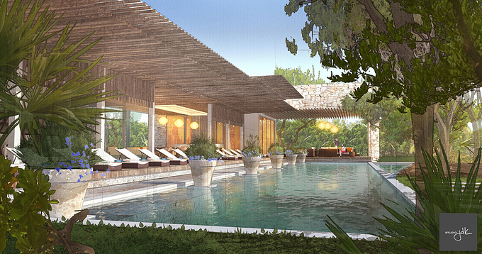 Concept Design for a Eco-Lodge in the Cayman Islands.

Sketchup+Vray+Photoshop