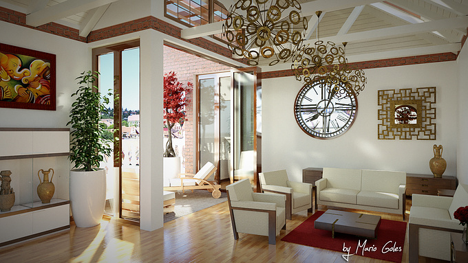 Design Studio MAG
This image is a final render of Interior design of a small under-roof living room with a balcony in Zagreb, Croatia. It has been made in Revit Architecture and rendered with 3dsMAX, iRay (20000 iterations). No postproduction proces has been applied with exception of adding signature.