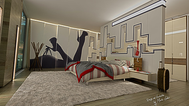 Bedroom Interior Design (SketchUp + Vray)