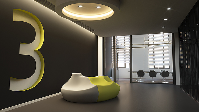 Interior design of a workspace - meeting areas.