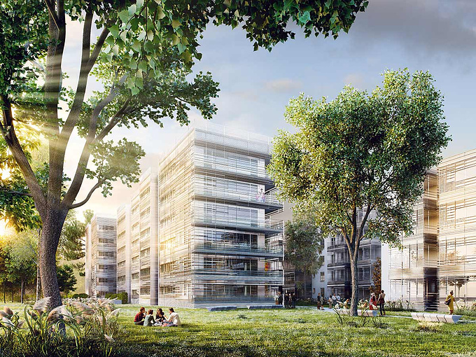 Architectural visualization - Berga & Gonzalez - http://renderingofarchitecture.com/architectural-visualization-residential-bordeaux
Architectural rendering of the residential complex Jean Moulin in Bordeaux designed by RCRarquitectes + Artotec

Check out our  for further info